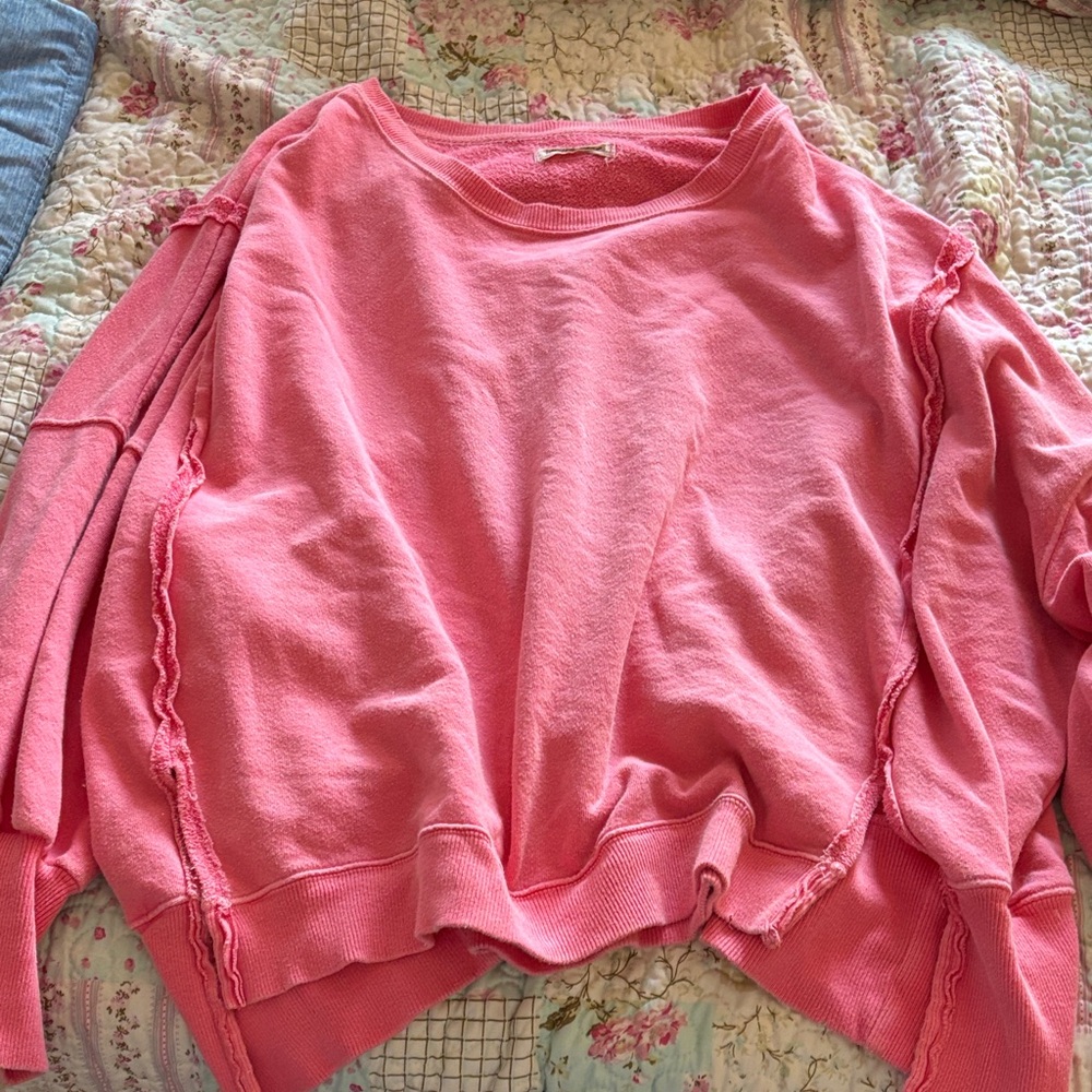 Pink free people sweatshirt